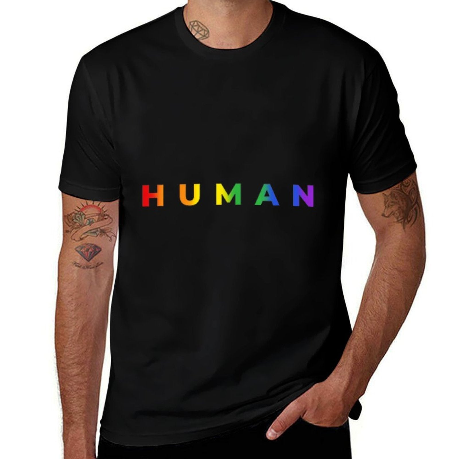 Human Rainbow Subtle Pride Month LGBT Gay Rights Equality  Classic T-Shirt