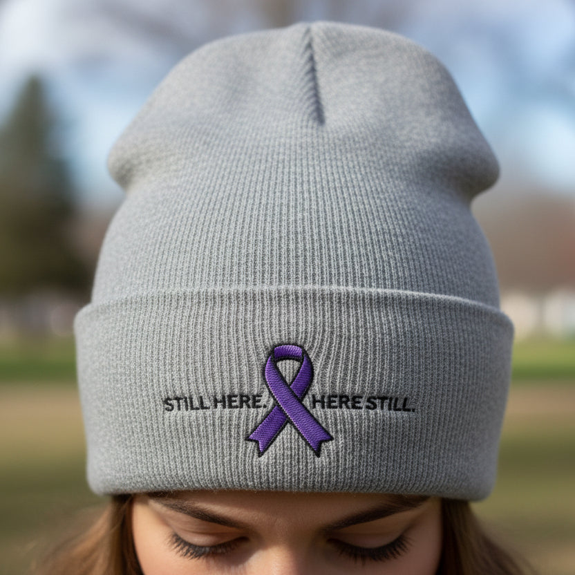 Still Here. Here Still. Epilepsy Awareness Beanie (Adult)