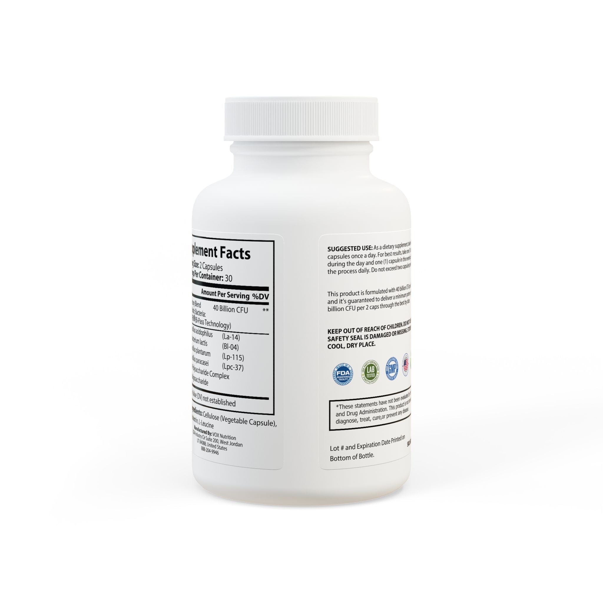 Probiotics Supplement (60 Capsules) by Aziza & Fae