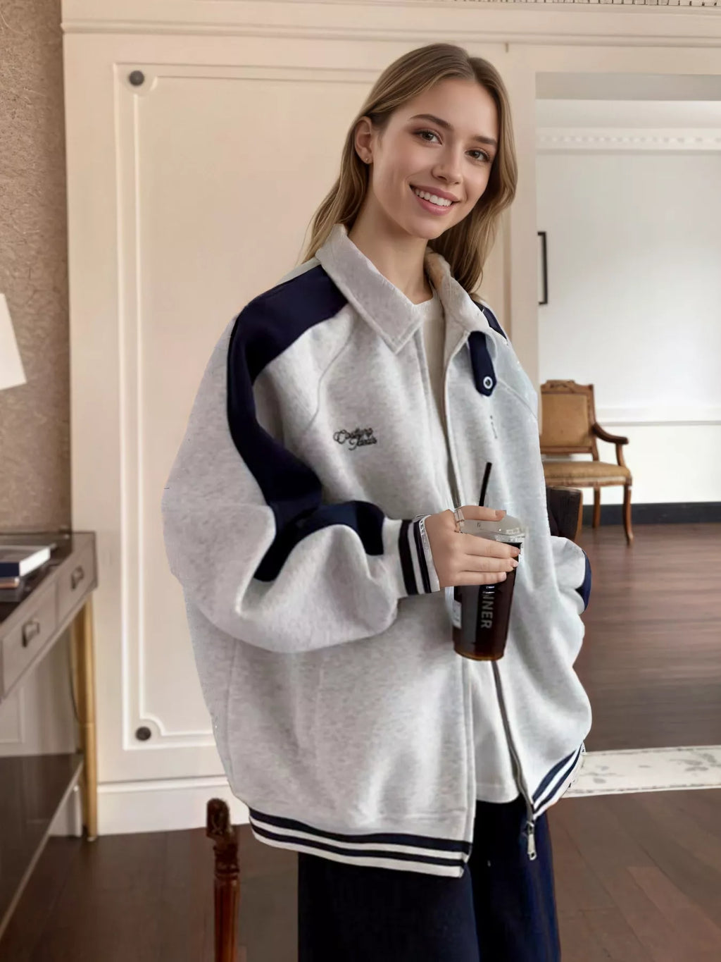 Zip Up Color Block Jacket - Modern Athleisure