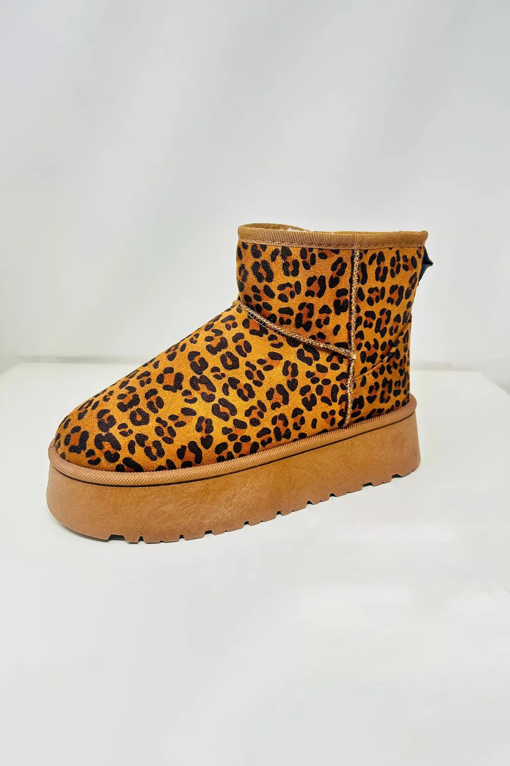 WILD DIVA Thermal Furry Leopard Platform Slippers – Faux Fur Lined