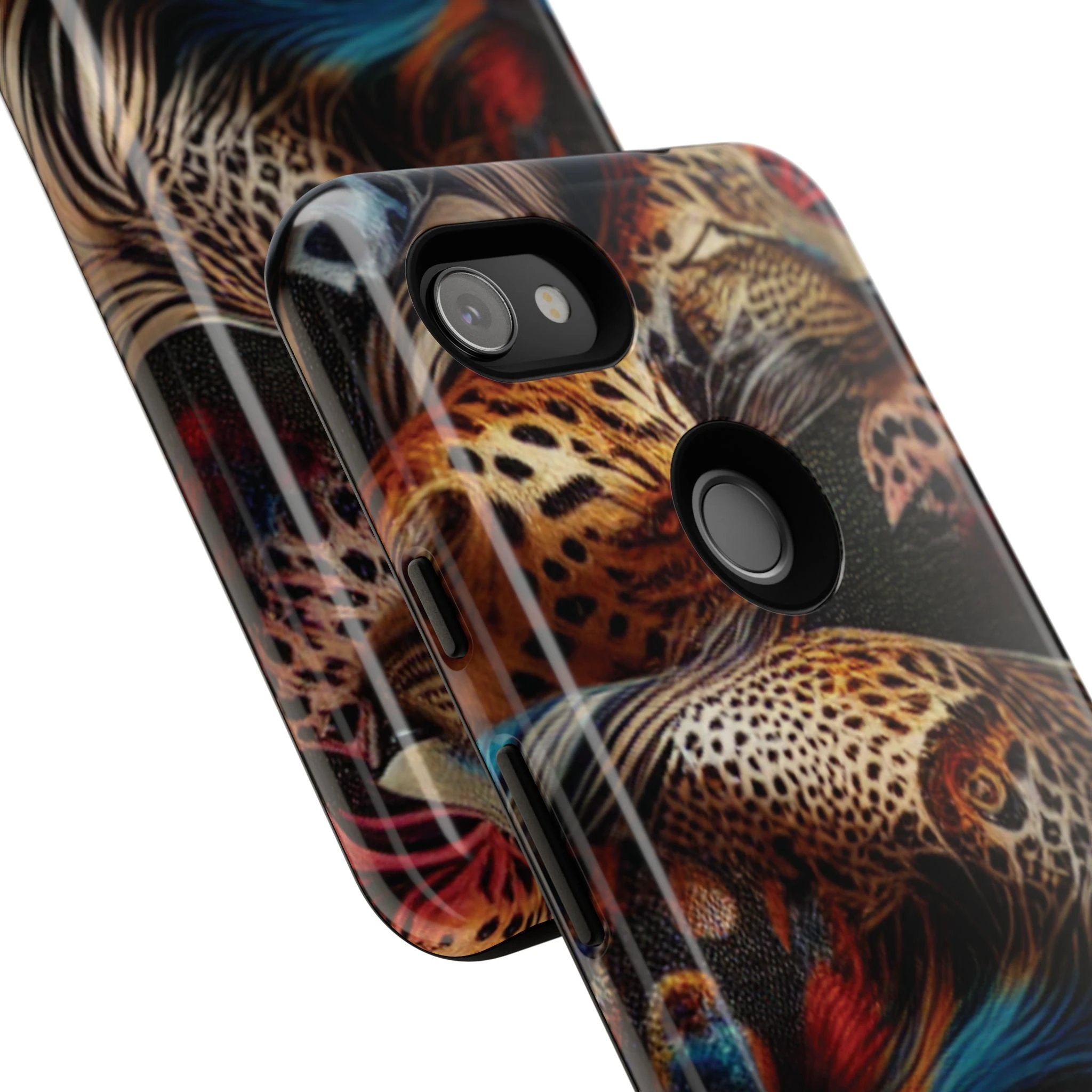 Stylish Tough Phone Case with Elegant Black and Gold Design
