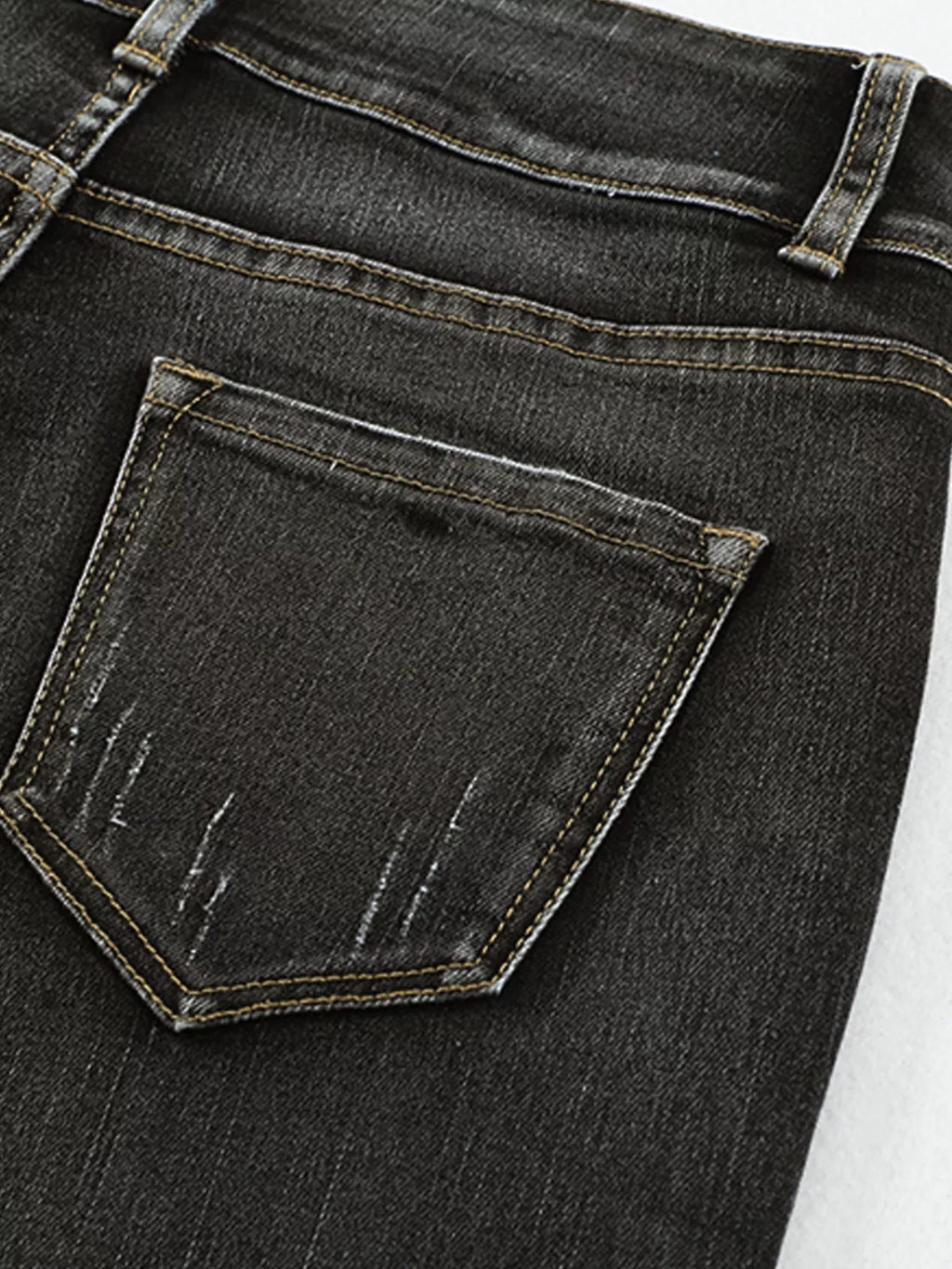 High Waist Distressed Straight Leg Jeans
