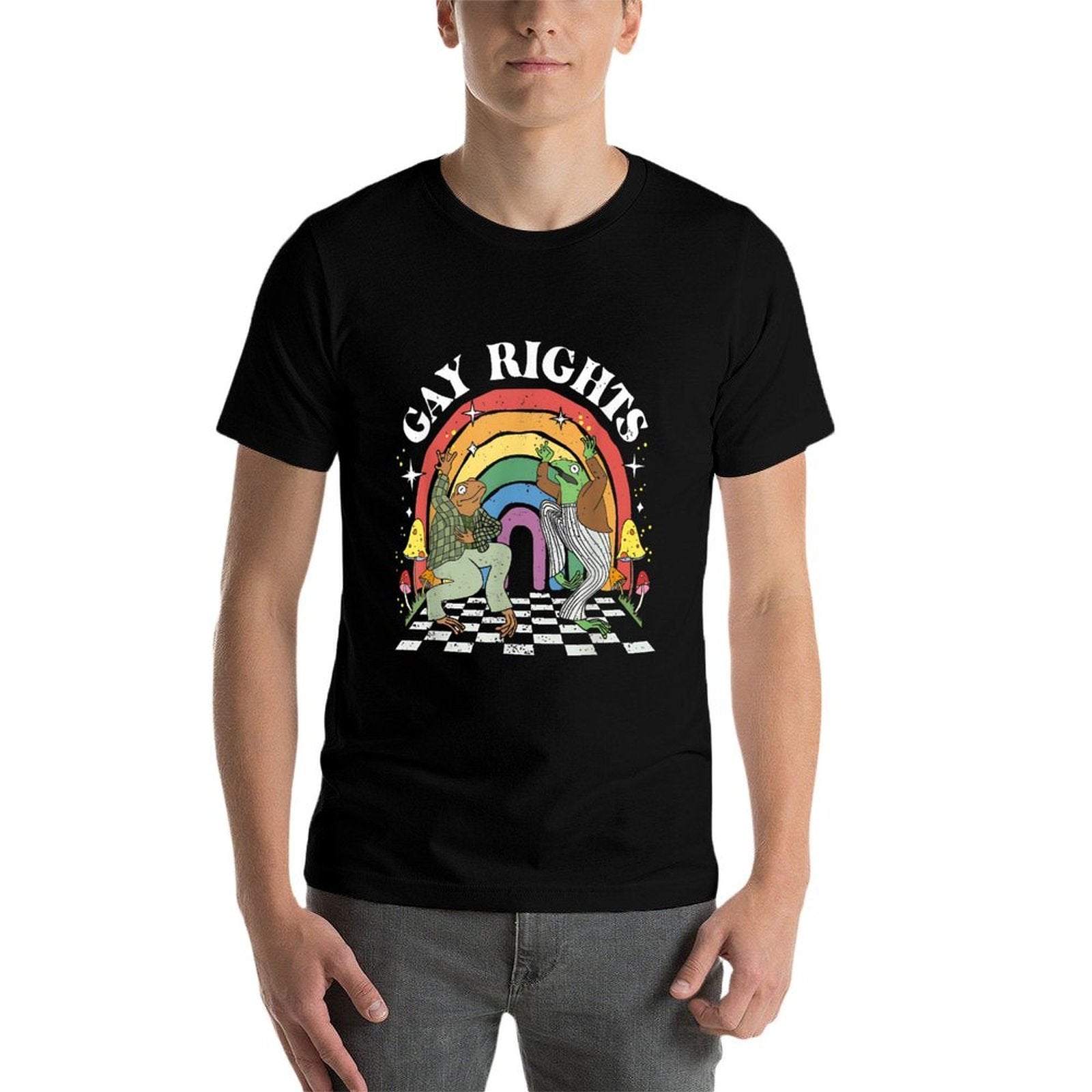 Gay Rights Frogs Rainbow Pride Month Funny Gay Lesbian LGBT  Moisture-wicking T-Shirt