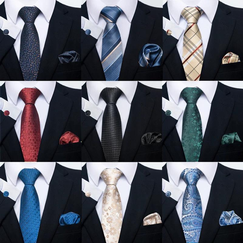 Men's Creative All-match Business Formal Wear Tie Scarf Cufflink Set