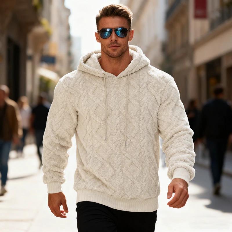 Men's Casual Heavy Double-sided Loose Pullover Hoodie
