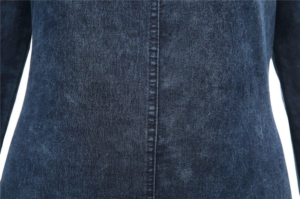 Sleeveless Denim Dress Women's Vintage Cut Neck Wrap Jeans