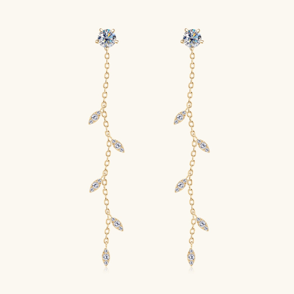 1.38 Carat Sparkala™ Pure Sterling Silver Leaf Earrings