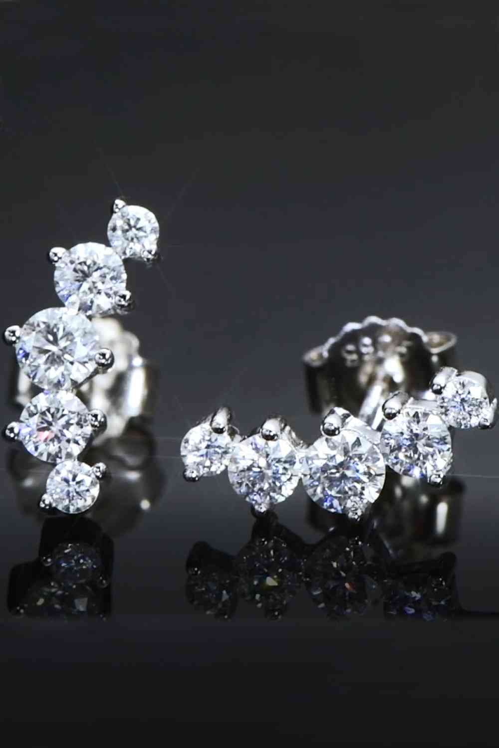 All You Need Moissanite Platinum-Plated Earrings – Elegant Minimalist Design See size chart under “more details”