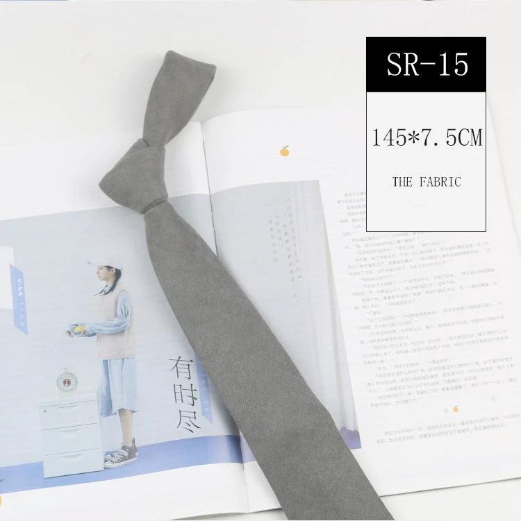 Casual Suede Solid Color 7cm Tie