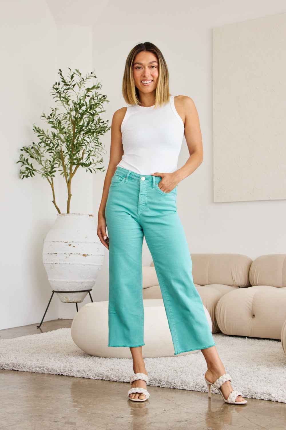 Chloe High Waist Tummy Control Jeans - Raw Hem