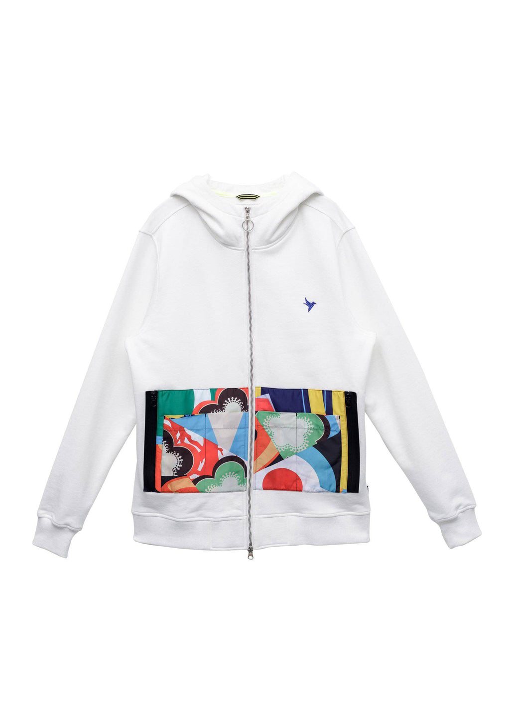 Konus Men's Pocket Zip up Hoodie in White