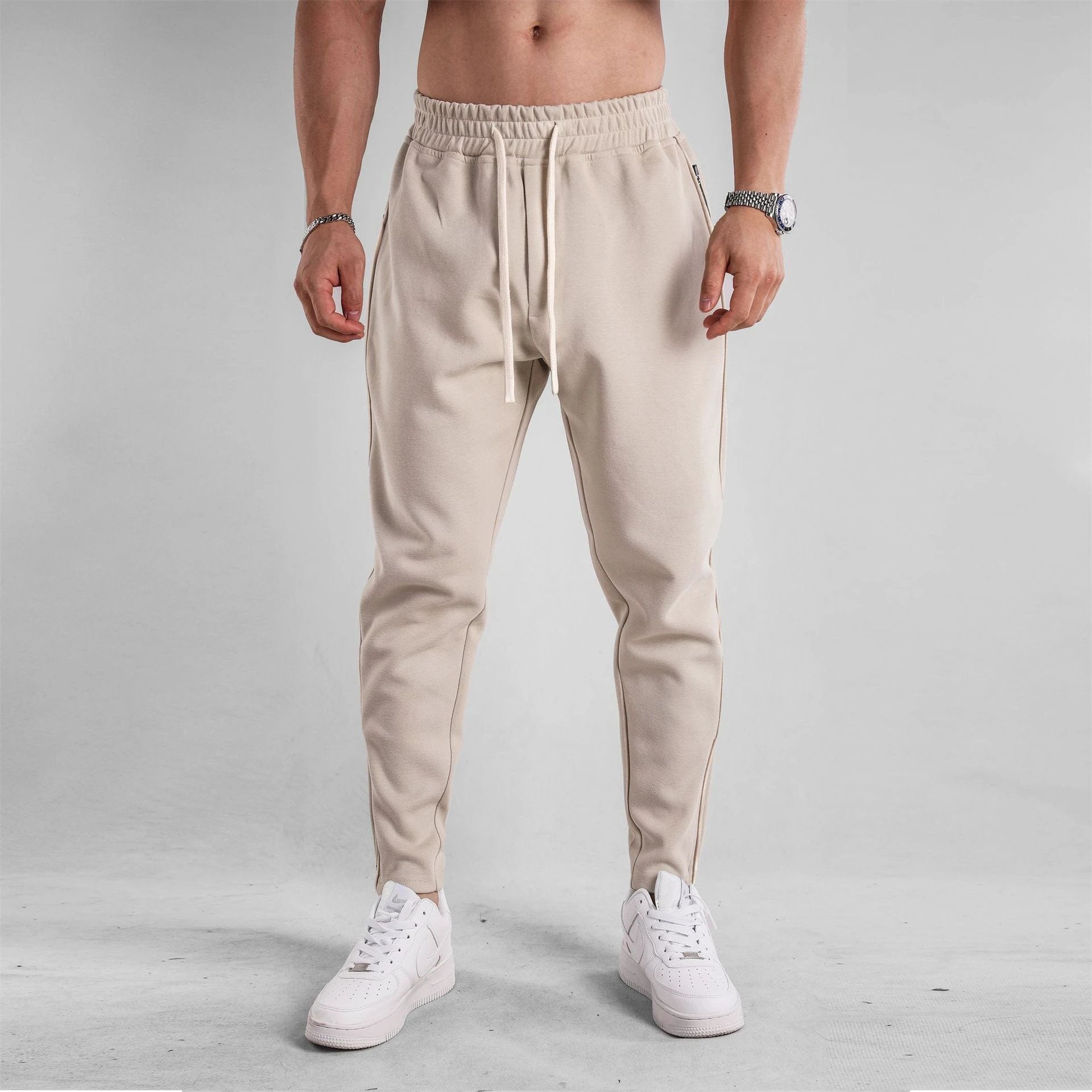 Men's Slim Fit Leg Opening Ankle Zipper Sweatpants