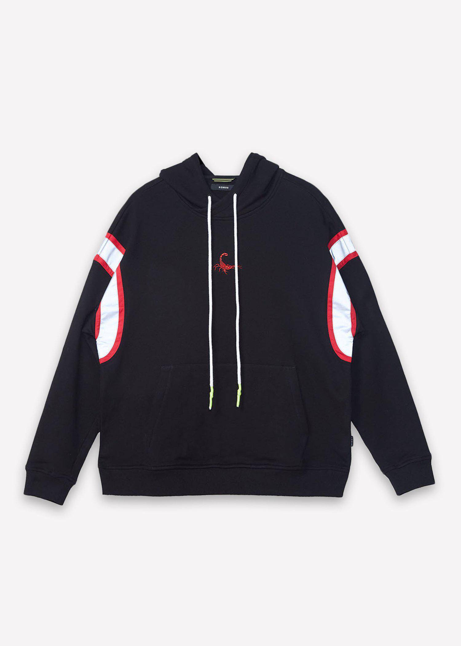 Men's Reflective Scorpion Pullover Hoodie in Black - Konus Brand