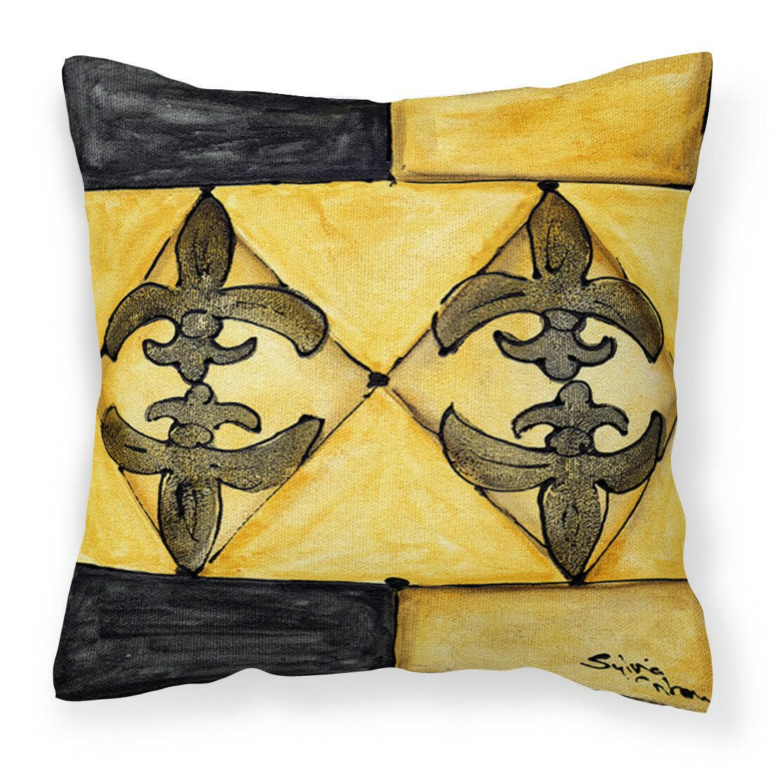 Fleur de lis Throw Pillow - 14x14 Decorative Pillow – Art for Your Home & Patio 8089PW1414