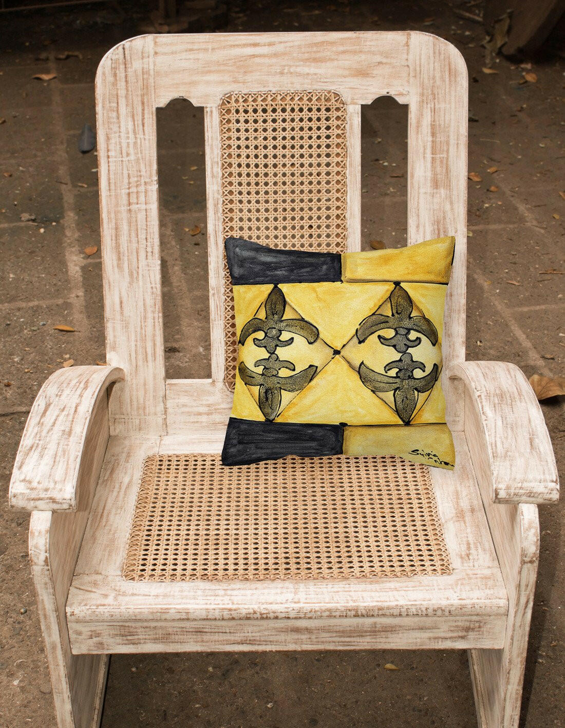 Fleur de lis Throw Pillow - 14x14 Decorative Pillow – Art for Your Home & Patio 8089PW1414