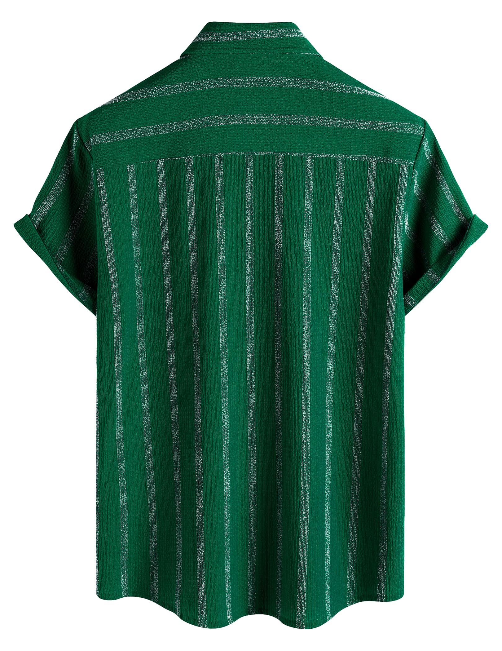 VATPAVE Mens Summer Striped Shirts Button Down Short Sleeve Vintage Beach Hawaiian Shirts with Pocket