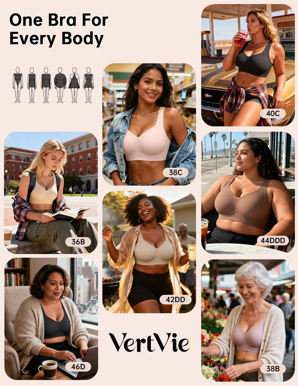 Vertvie Jelly Bras for Women Plus Size Minimizer Soft Wireless Push Up Bra Full Supportive Older Lift Back Coverage Bralette