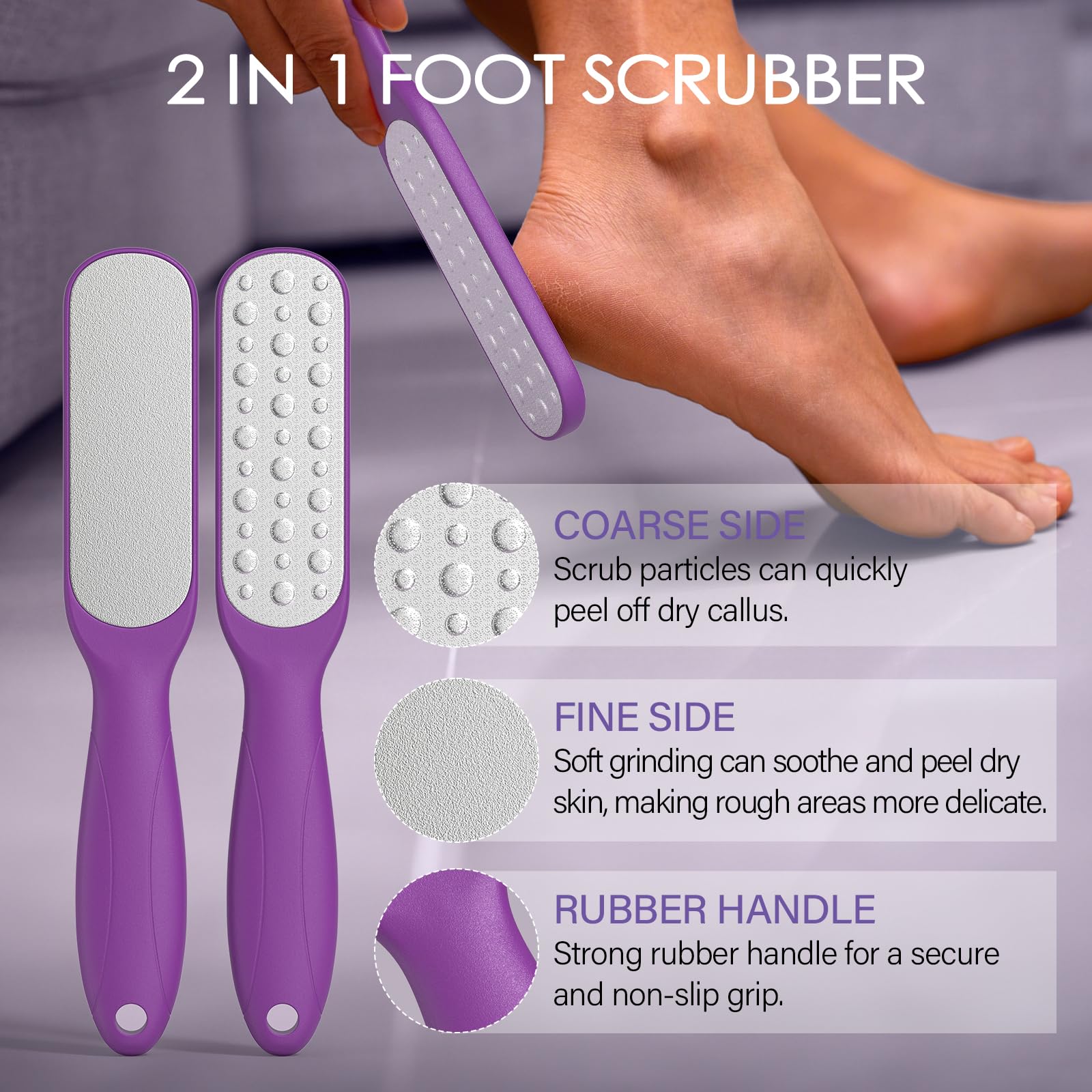 Pedicure Kit For Feet 4pcs Foot Spa Kit For Christmas Birthday Valentine's Women Men Gift Lavender Feet Care Kit for Dry Cracked Foot Soak Salt Foot Callus Remover Gel Foot File Foot Cream