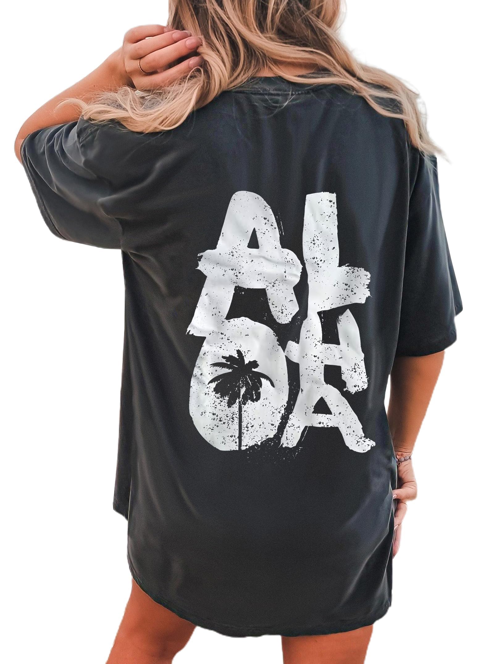 CSDAJIO Women's Trendy Oversized T Shirt Graphic Tee Crewneck Short Sleeve Loose Cute Going Out Summer Tops