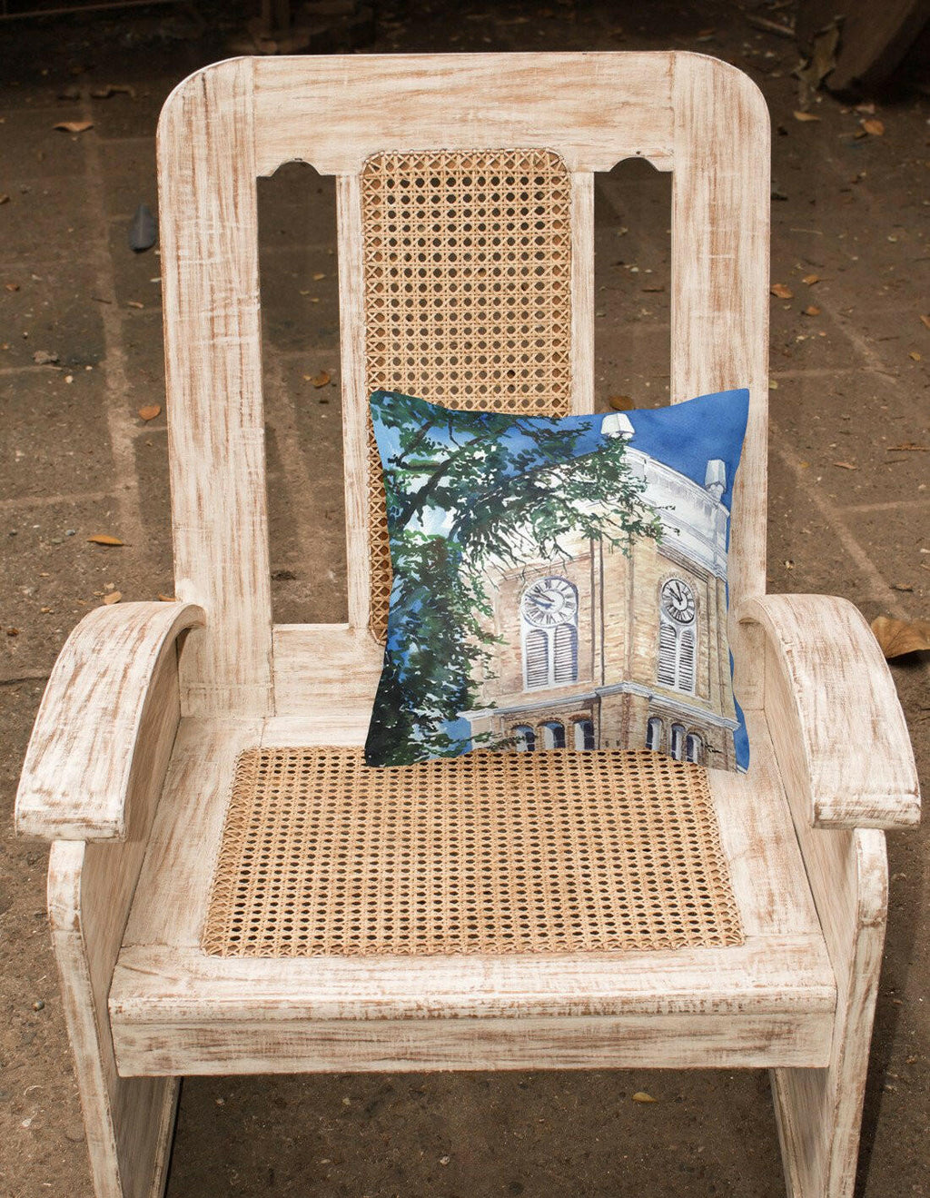 Clock Tower Throw Pillow - 14x14 Decorative Pillow – Art for Your Home & Patio 8122PW1414