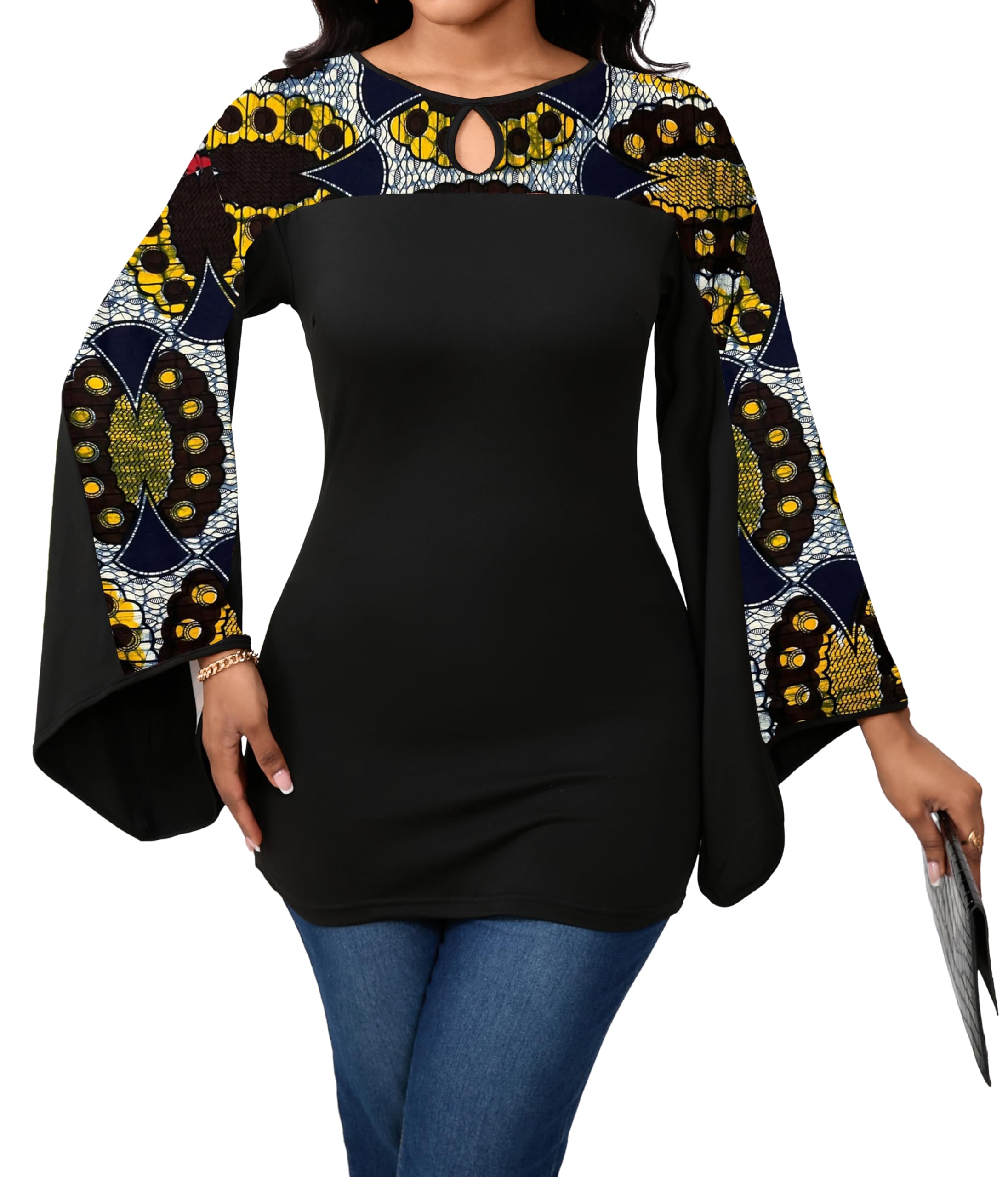 Sexy Floral Blouse for Women Casual Long Sleeve Button Down T-Shirt Simple V Neck Loose Tops Shirts Dress