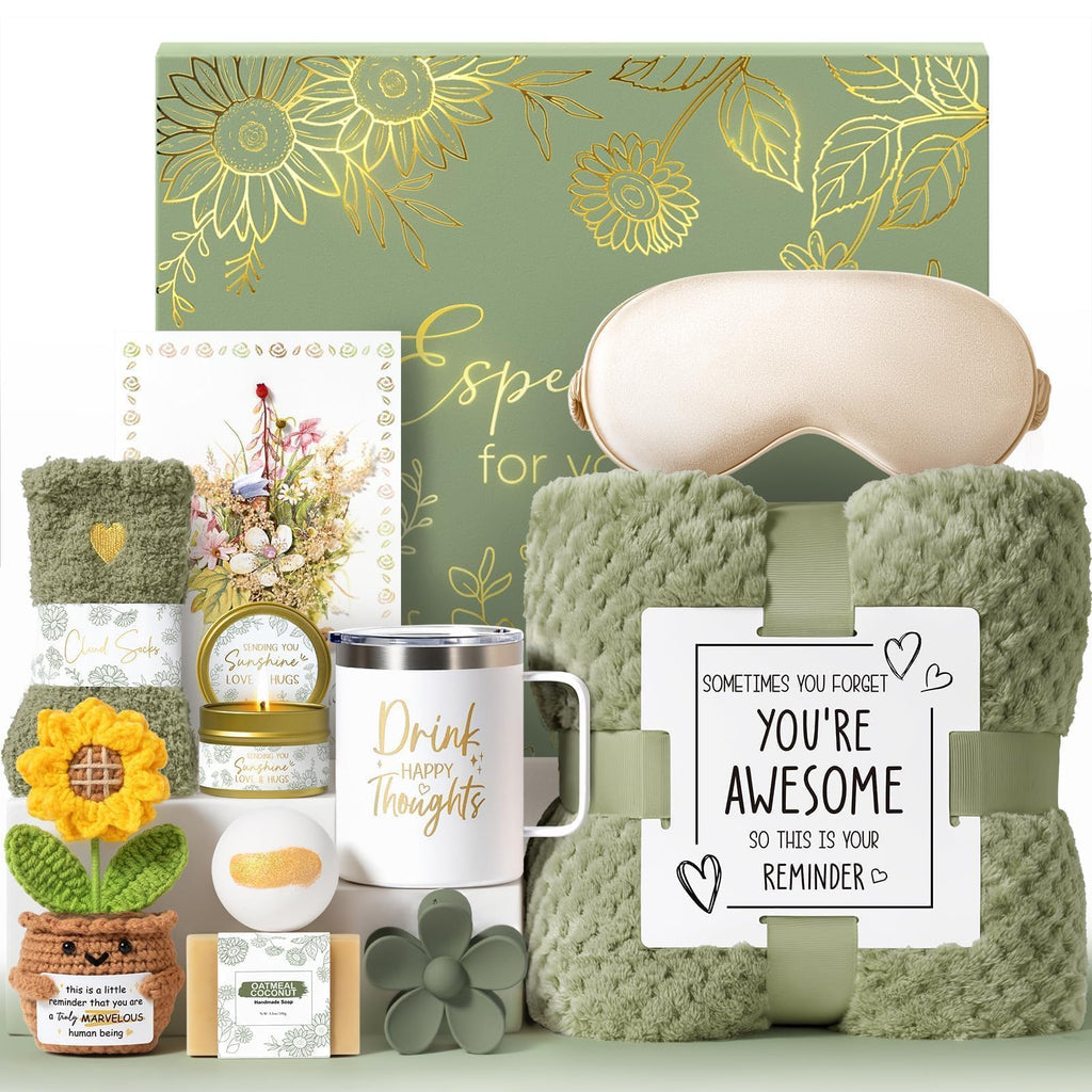 MAYICIVO Birthday Gifts for Women Self Care Get Well Soon Gift Baskets, Spa Care Package Inspirational for Women Mom