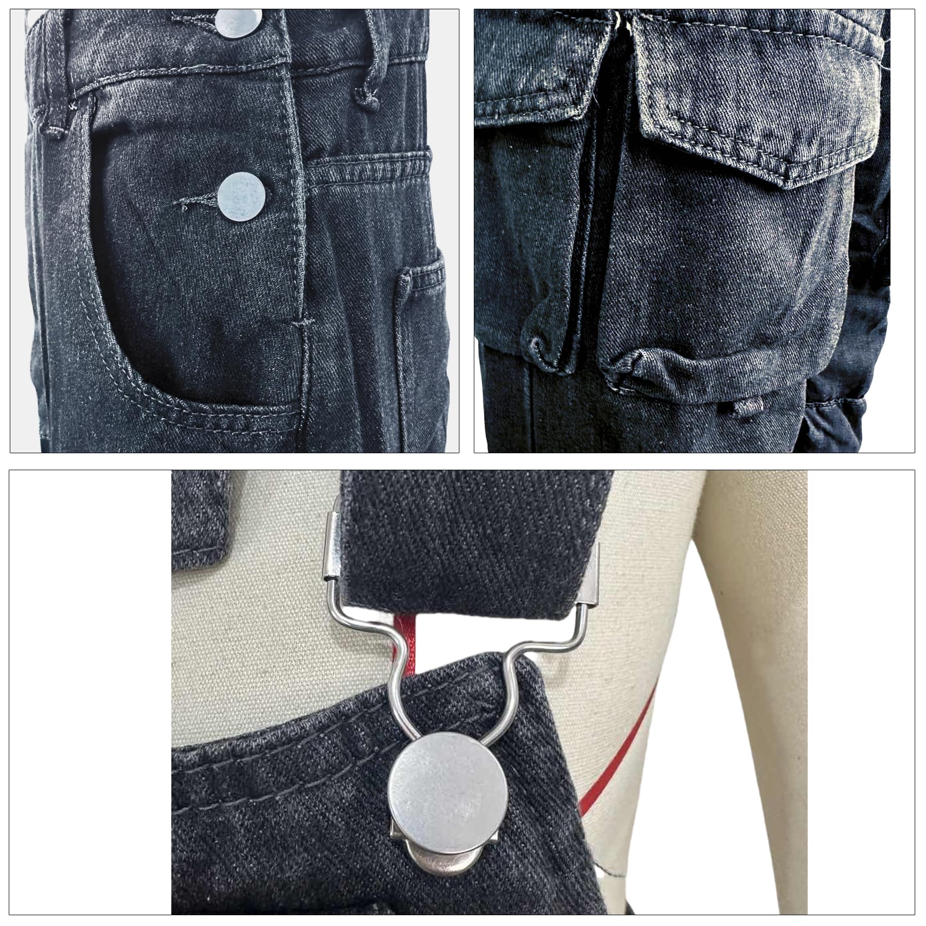 YOOTIKO Women Denim Overalls Jean Jumpsuit Cargo Pants Baggy Straight Leg Bib Jean Romper Streetwear