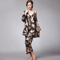Three-piece silk pajamas for women