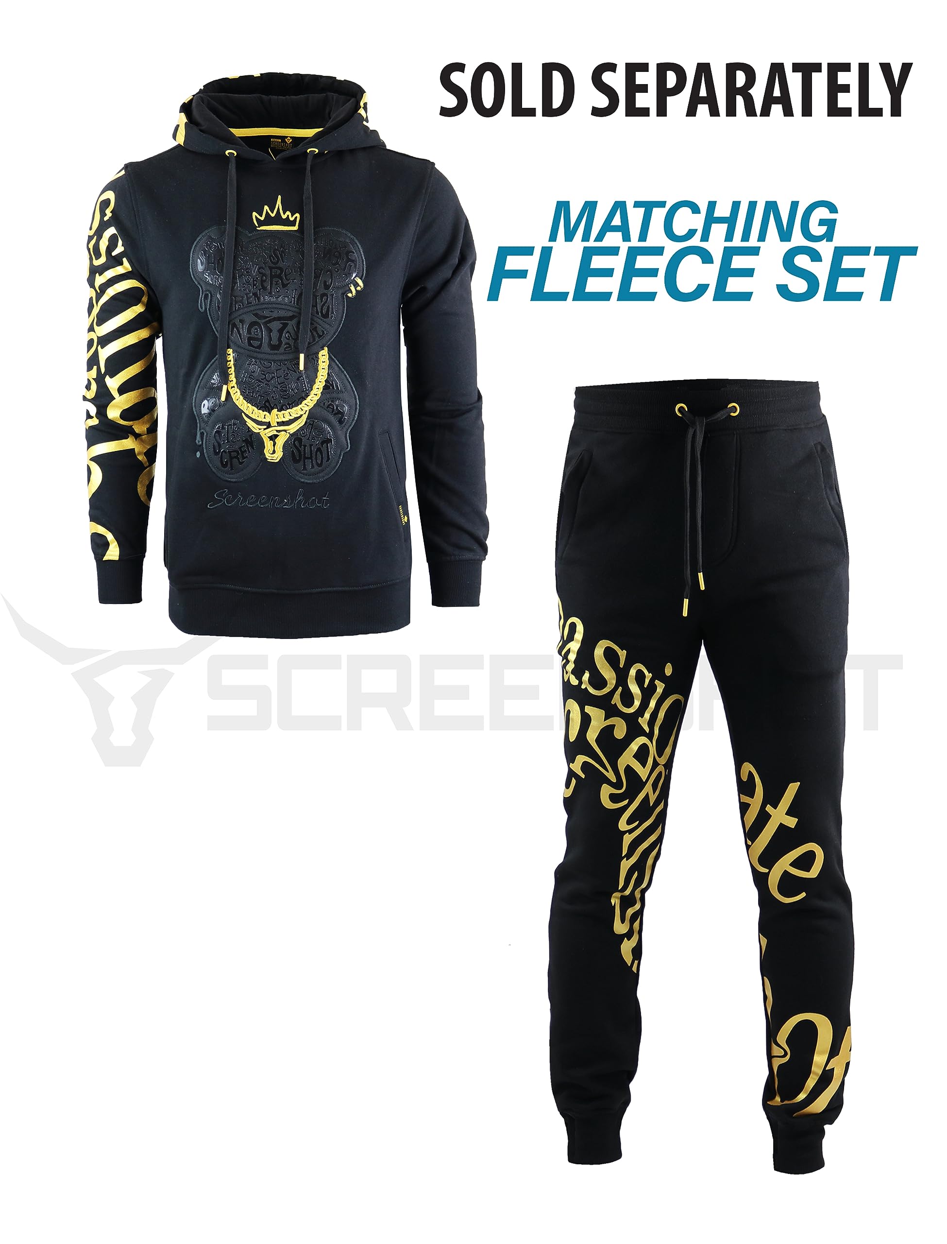 SCREENSHOT Mens Urban NYC Graffiti Hip Hop Fleece Pants Active Fashion Drawstring Sweatpants Bottoms