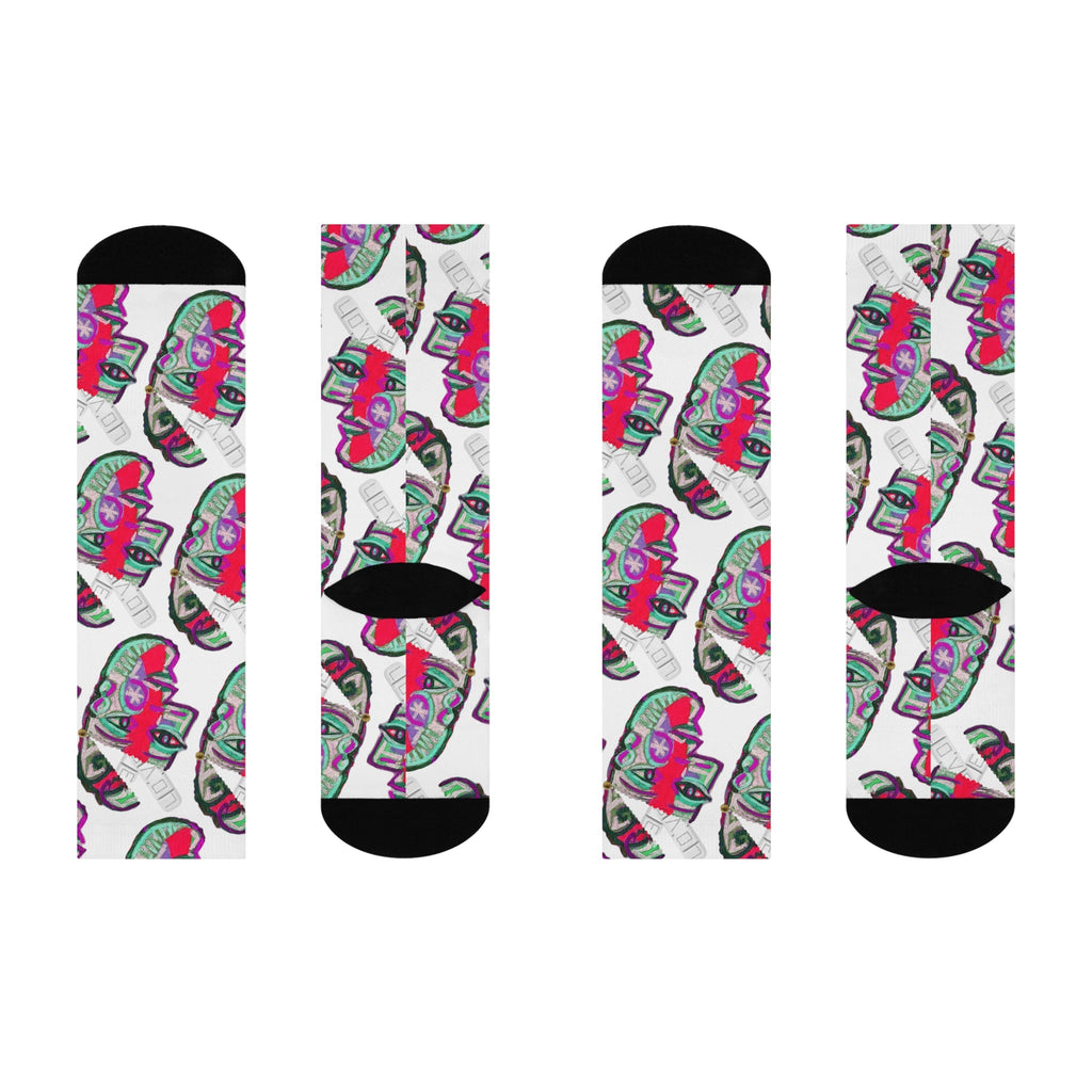 LOVE PILL Cushioned Crew Socks Ivory Powder