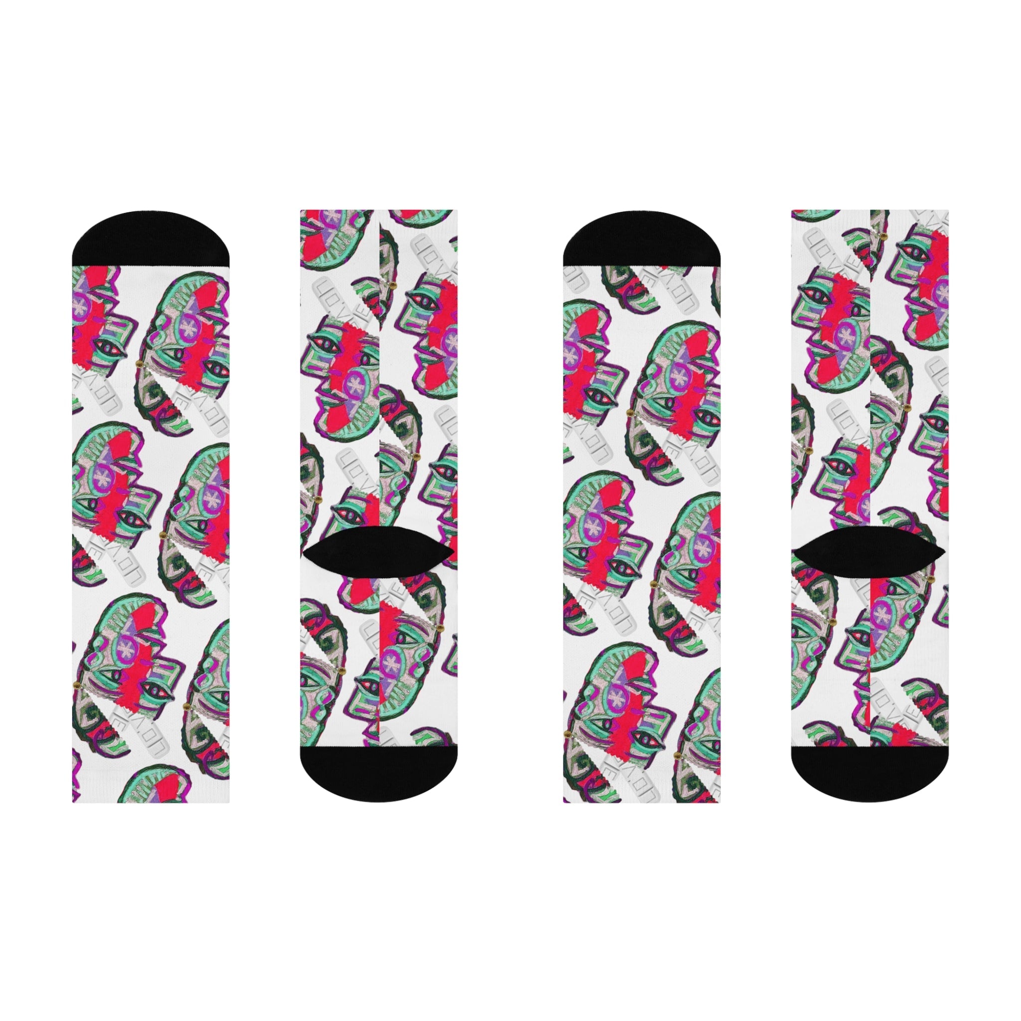 LOVE PILL Cushioned Crew Socks Ivory Powder