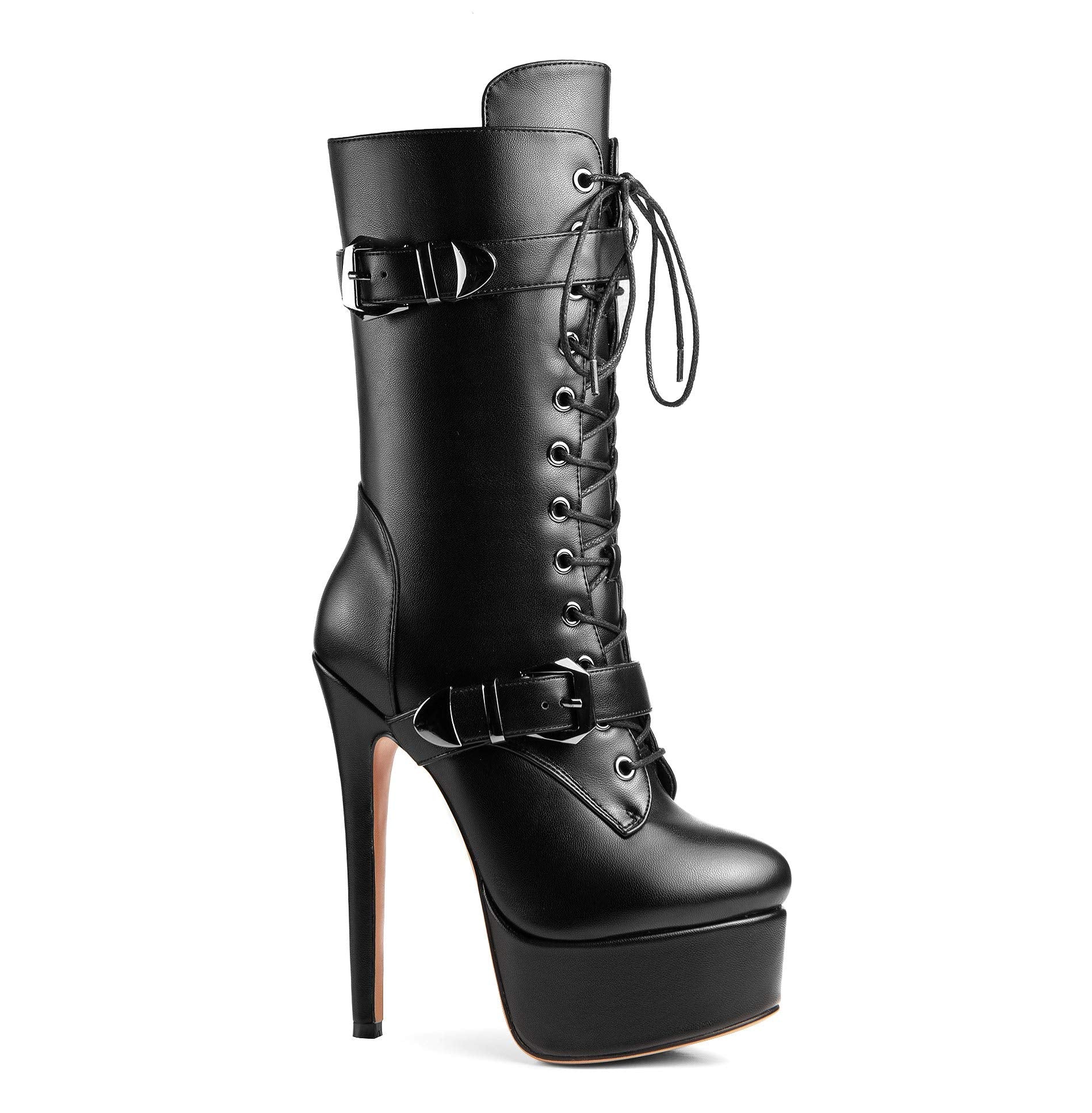 ANN CREEK 'Batian' Ultra High Stiletto Heels Platform Lace Up Boots