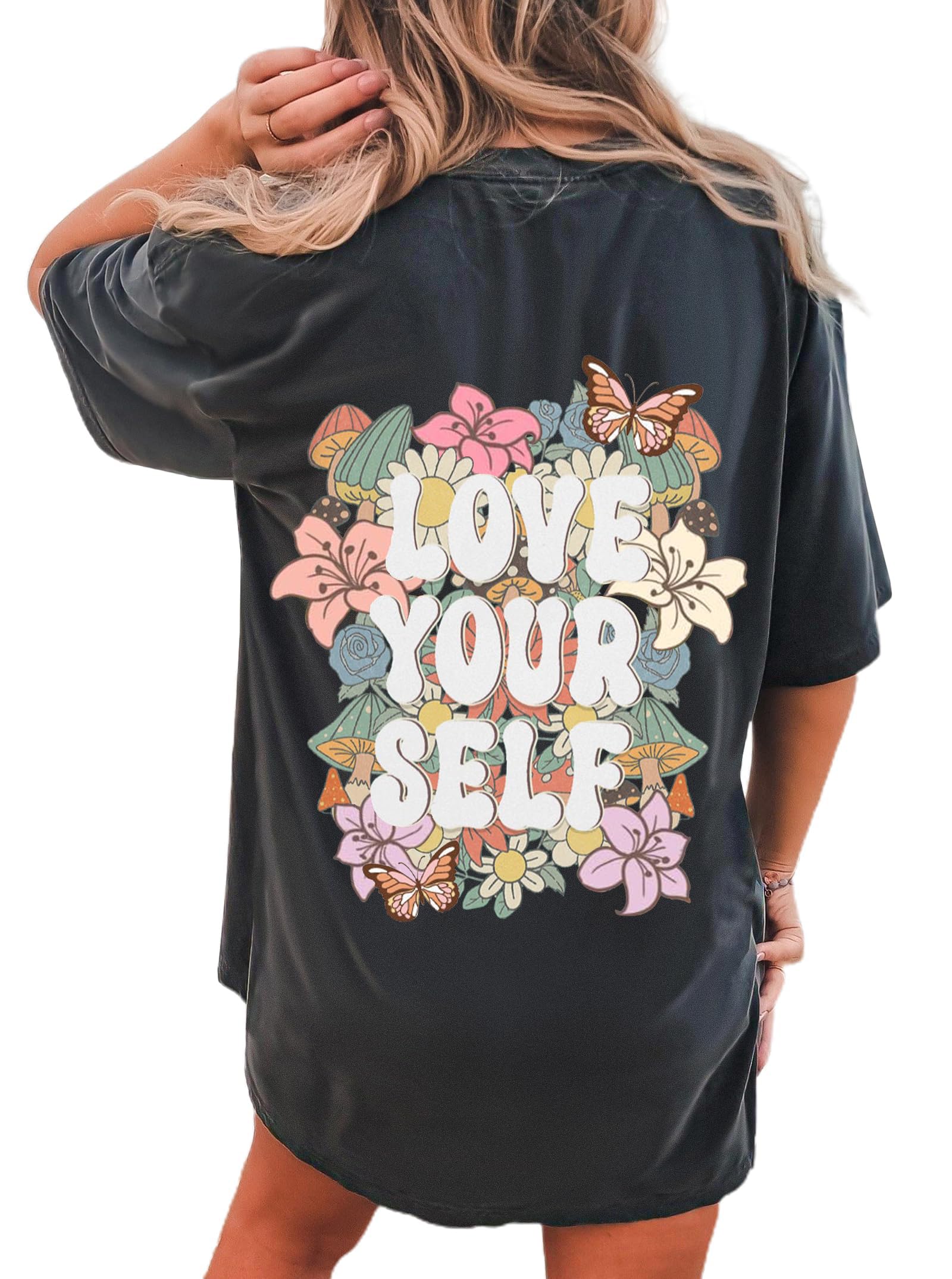 CSDAJIO Women's Trendy Oversized T Shirt Graphic Tee Crewneck Short Sleeve Loose Cute Going Out Summer Tops