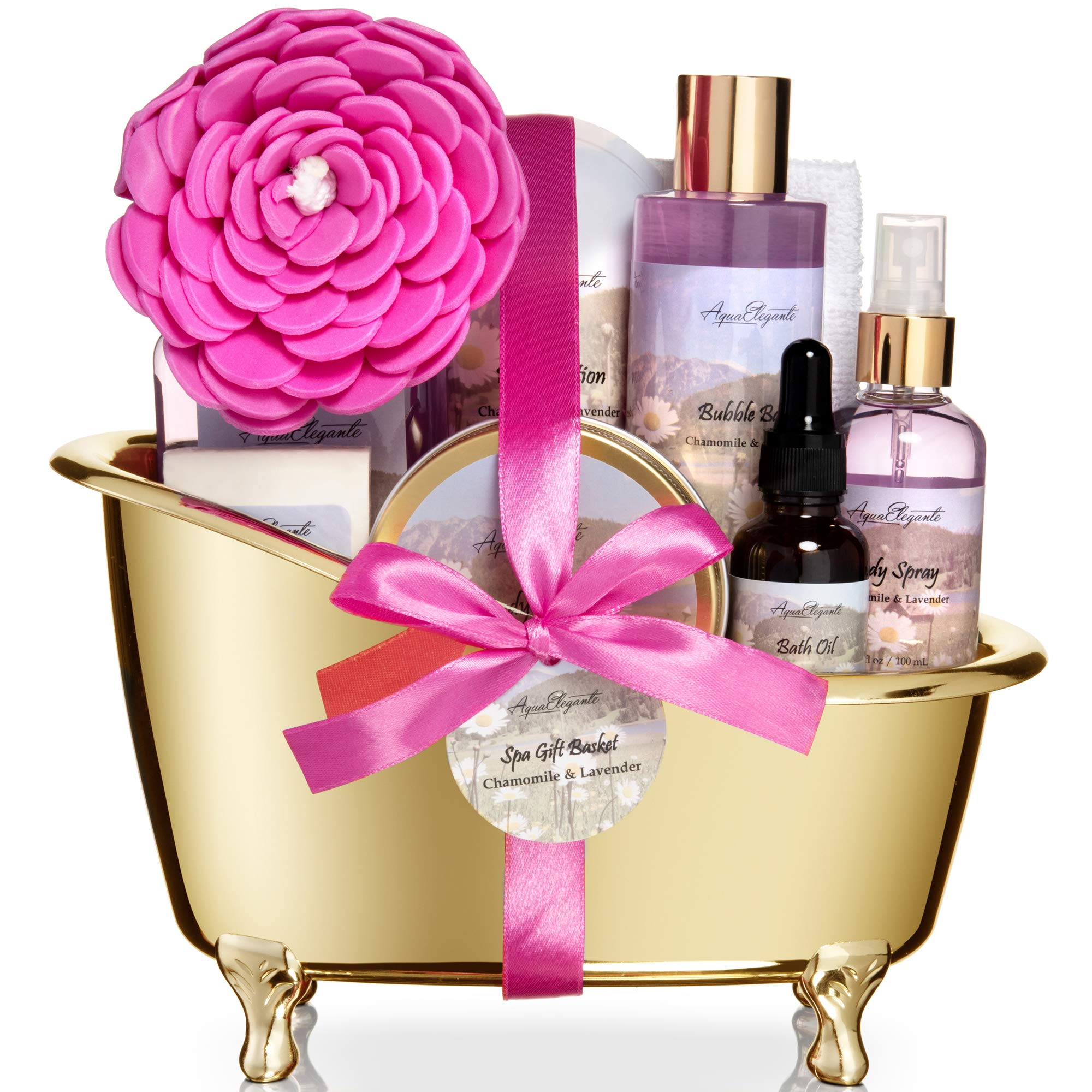 Spa Gift Baskets For Women - Luxury Bath Spa Kit Includes Body Wash, Bubble Bath, Lotion, Body Butter, Soap, Body Spray, Shower Puff, and Towel