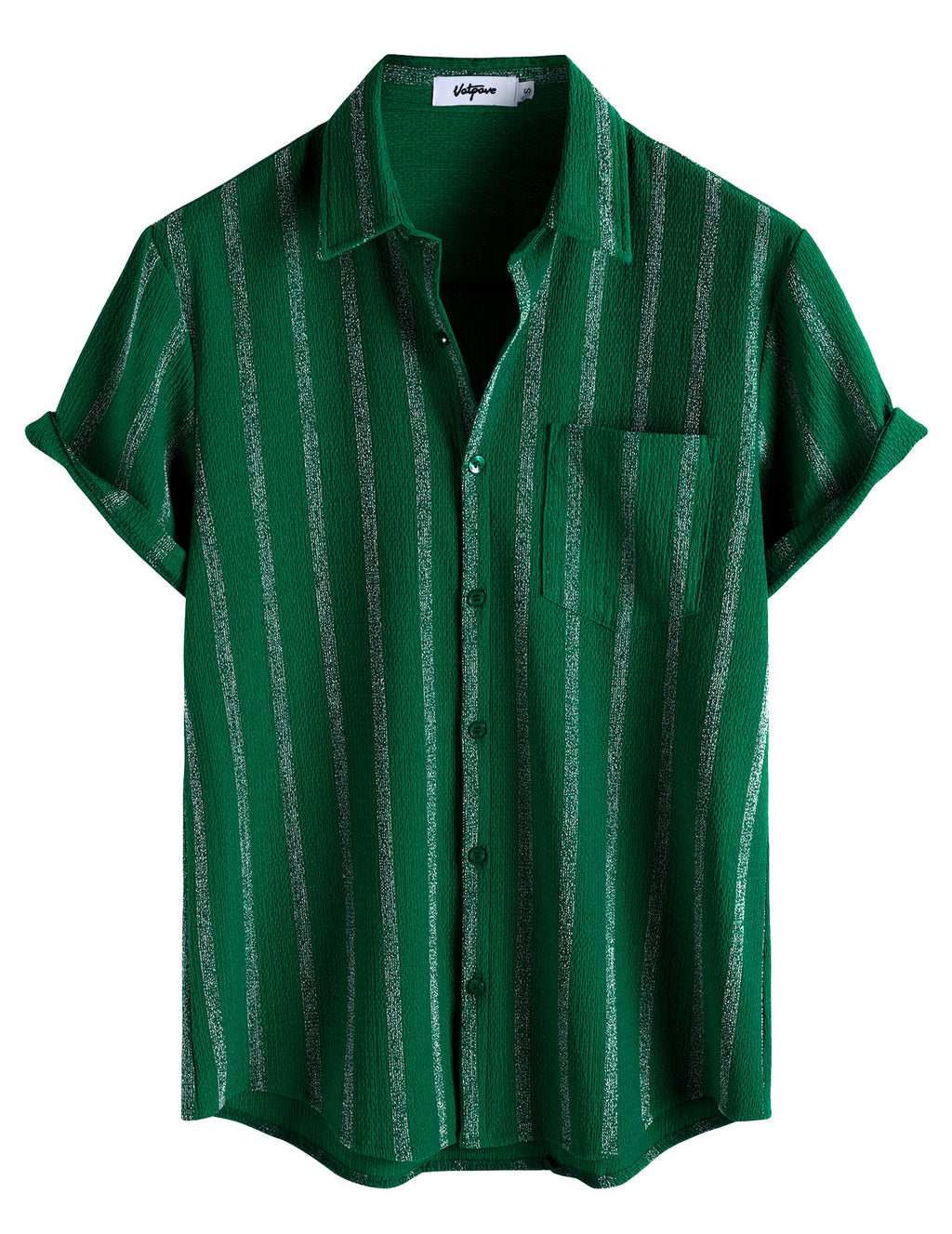 VATPAVE Mens Summer Striped Shirts Button Down Short Sleeve Vintage Beach Hawaiian Shirts with Pocket