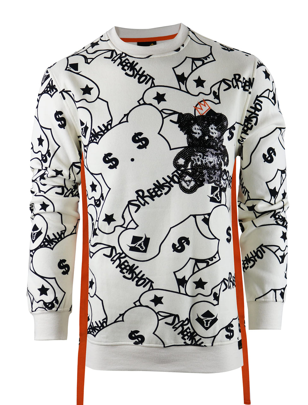 SCREENSHOT Mens Urban NYC Graffiti Hip Hop Fleece Pullover Active Fashion Crew Neck Sweatshirt Top