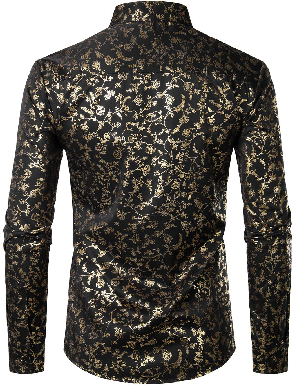 ZEROYAA Mens Hipster Printed Slim Fit Long Sleeve Button Up Party Dress Shirts