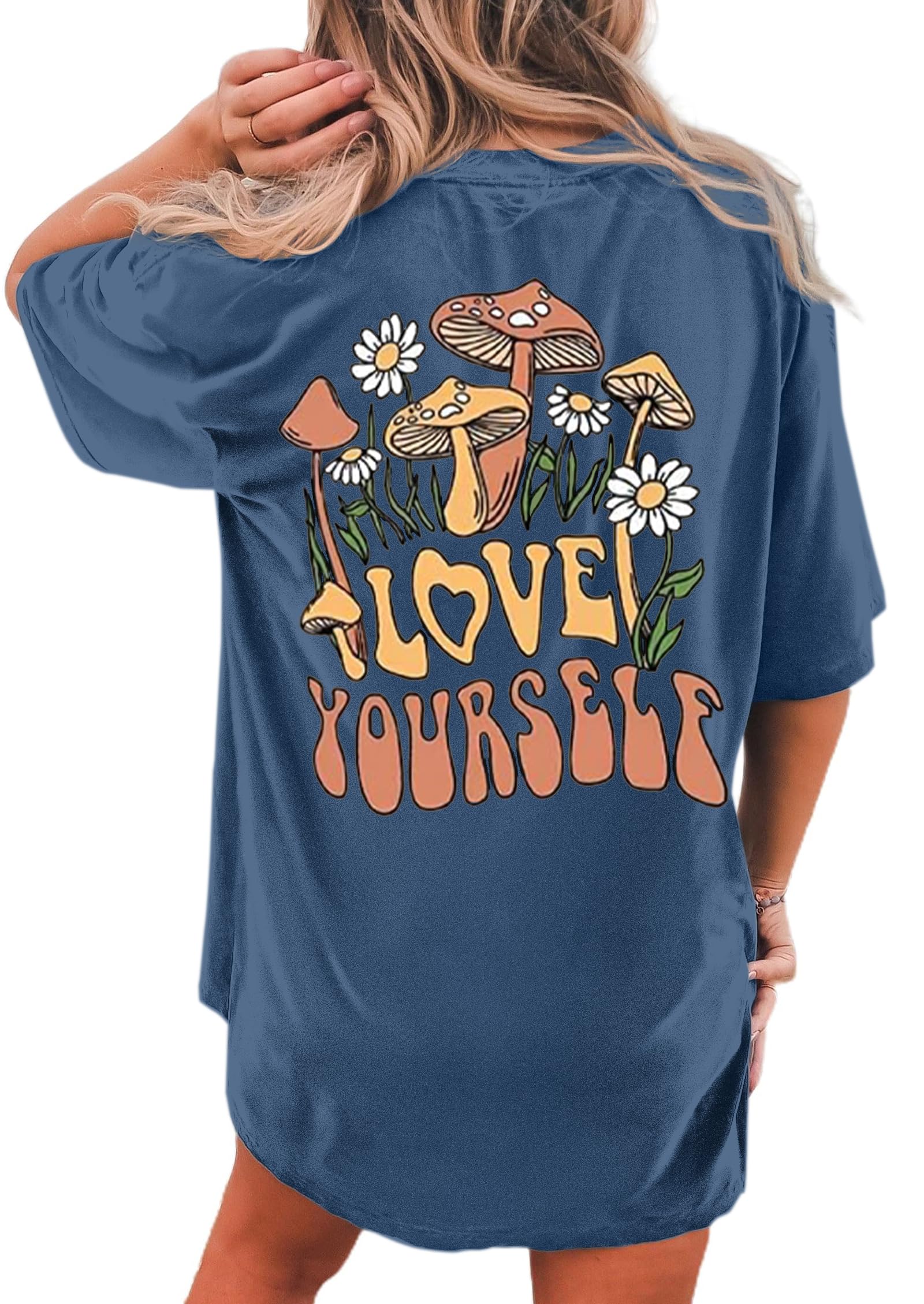 CSDAJIO Women's Trendy Oversized T Shirt Graphic Tee Crewneck Short Sleeve Loose Cute Going Out Summer Tops