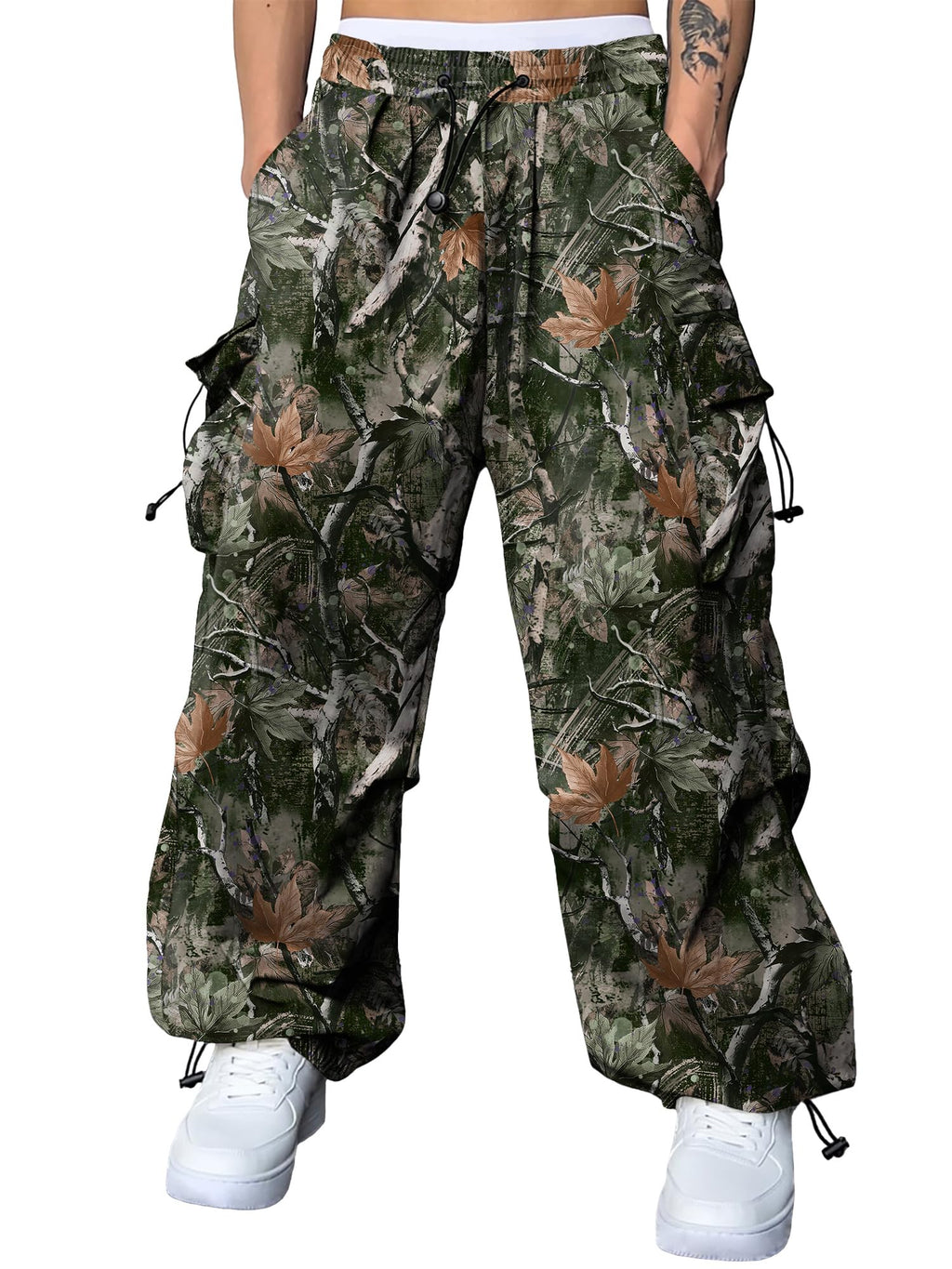 JMIERR Men's Baggy Cargo Pants Trendy Casual Parachute Pant Loose Fit Harem Joggers with Pockets for Streetwear