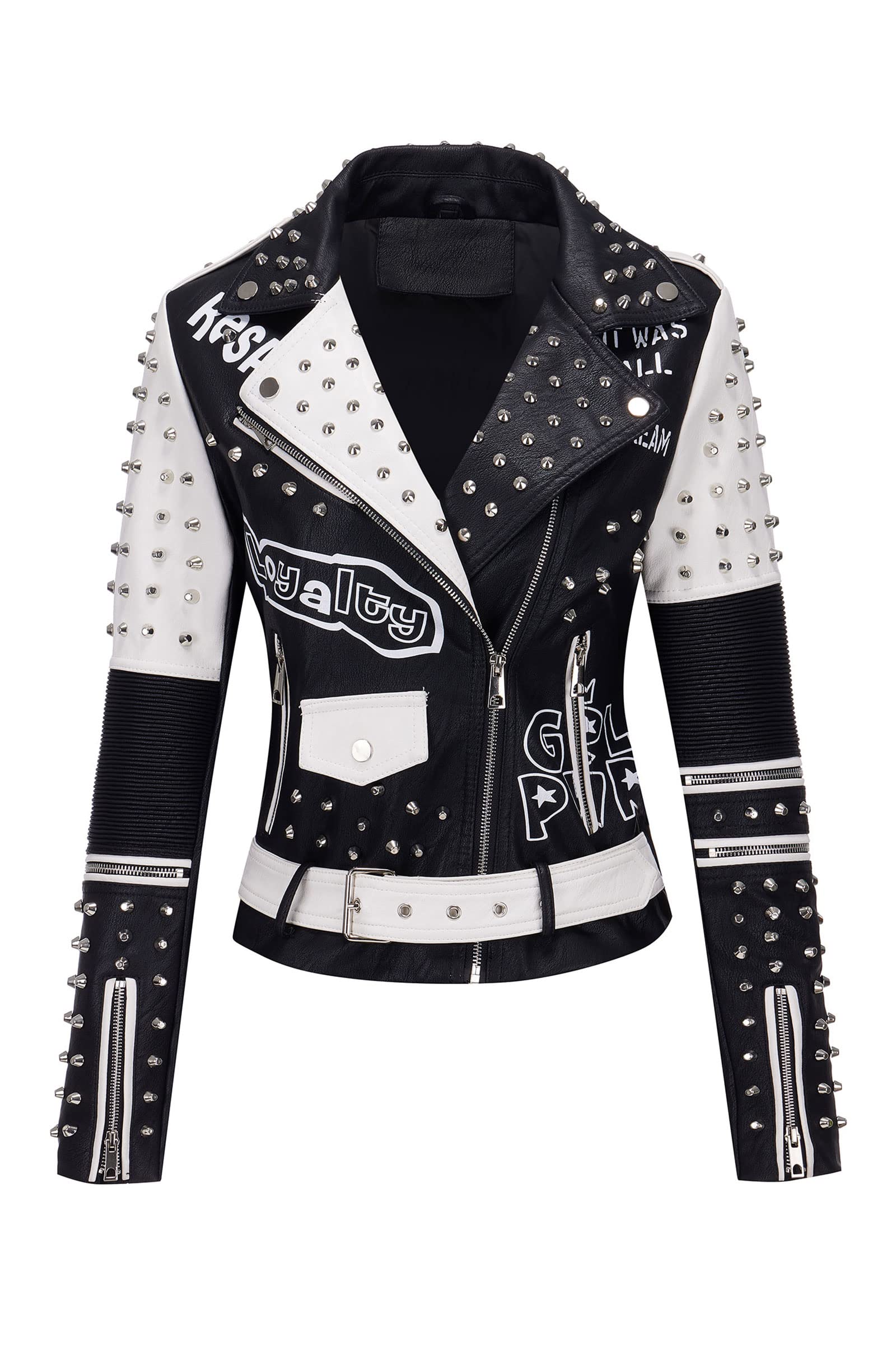 Geschallino Women's Faux Leather Jacket Plus Size Fall Motorcycle Biker Clothes Outfits Short Fashion PU Coat (1X-5X)
