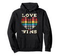 90S Grunge Plaid Heart Love Wins Gay Pride Hoodie - Novelty Apparel Unisex