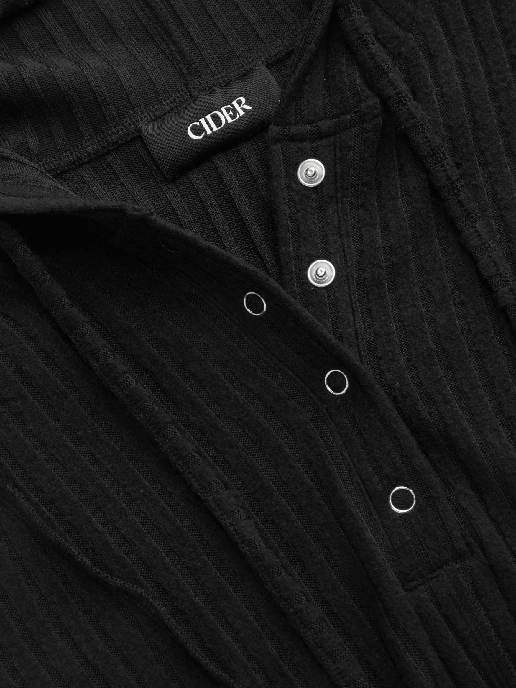 CIDER Women's Knit Hoodie Long Sleeve Crop Sweater Button Down Pullover Ribbed Y2K Going Out Casual Fall Fashion Clothing