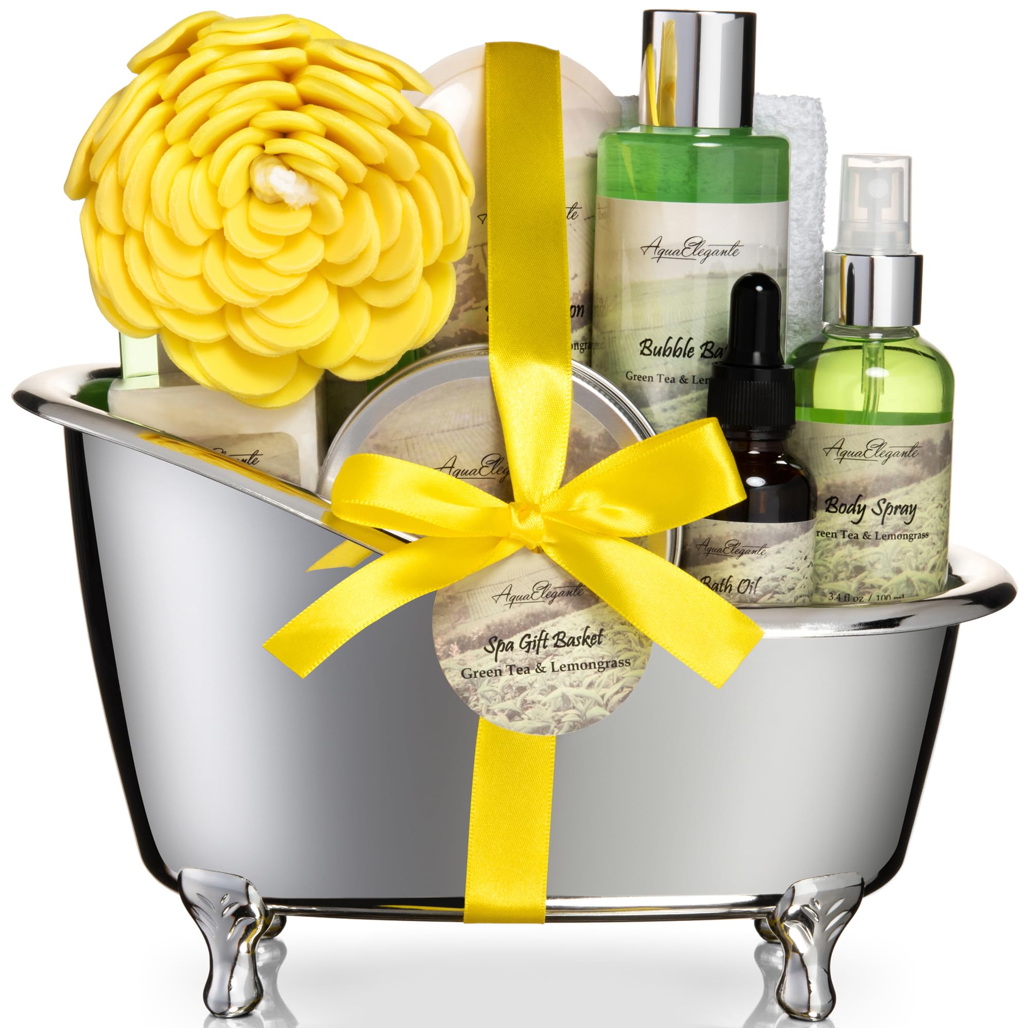 Spa Gift Baskets For Women - Luxury Bath Spa Kit Includes Body Wash, Bubble Bath, Lotion, Body Butter, Soap, Body Spray, Shower Puff, and Towel