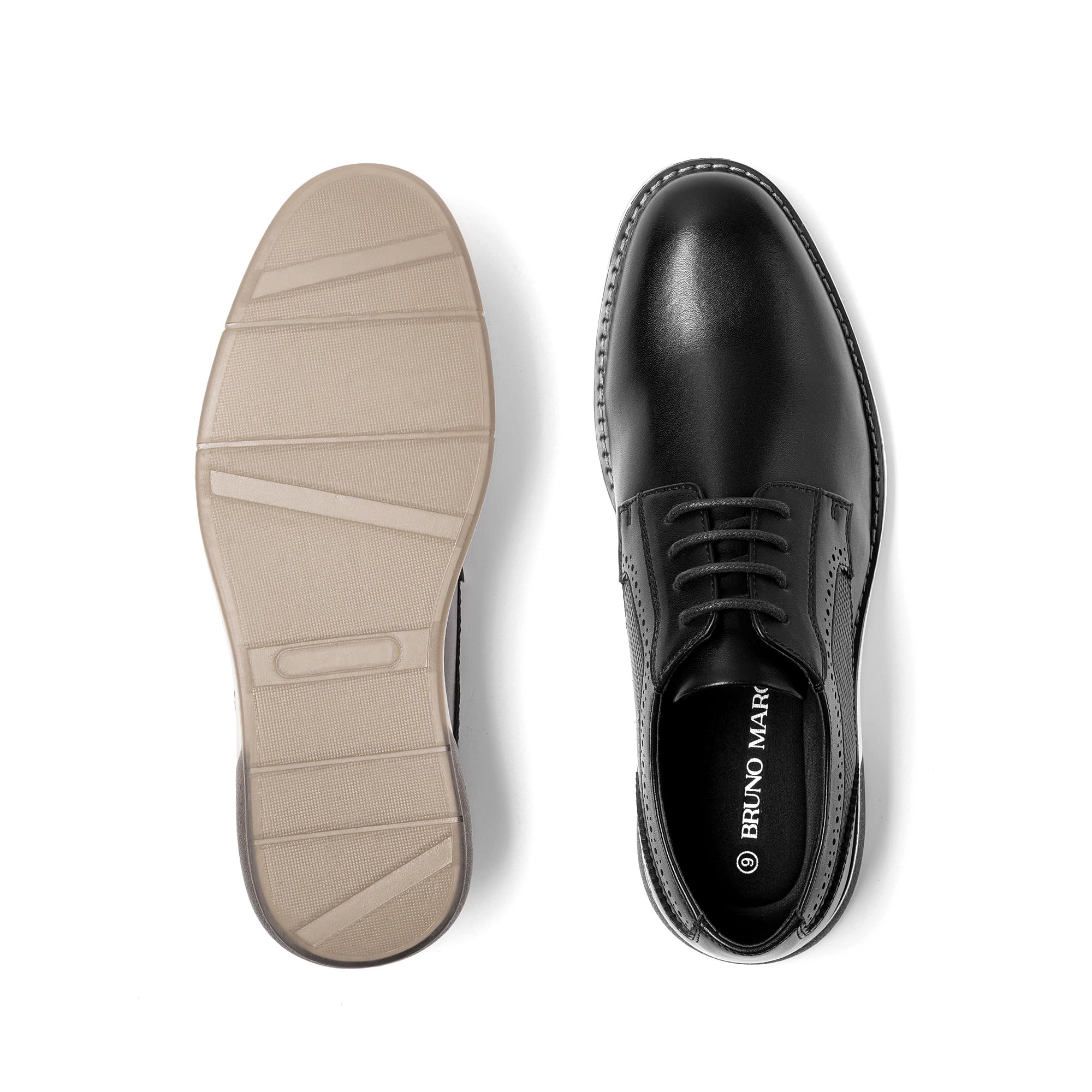 Bruno Marc Men's Casual Dress Sneaker Shoes, Business Formal Derby Plain Toe Oxfords Crossflex GentEdge