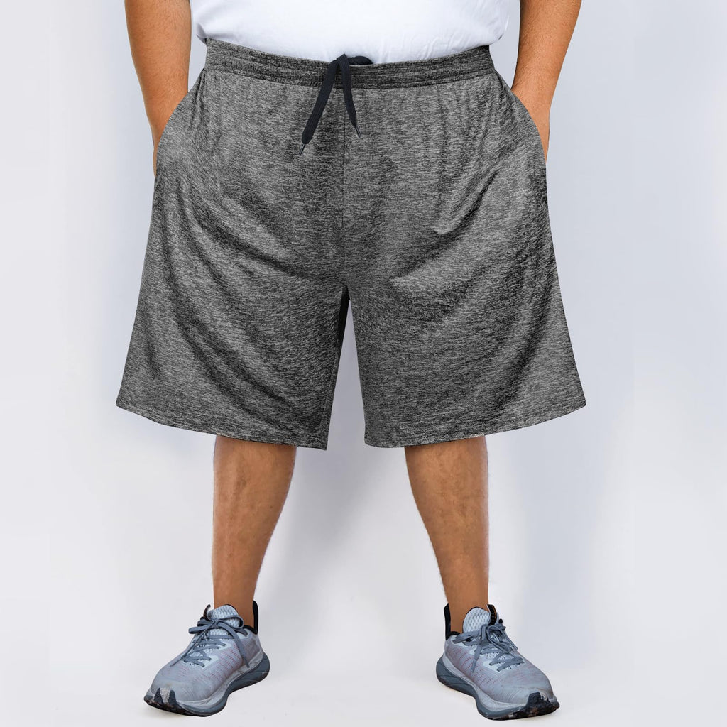 2XL-5XL Men's Big & Tall Dry-Fit Athletic Shorts, Sweat-Wicking Breathable Shorts Suitable Tall or Overweight Individuals