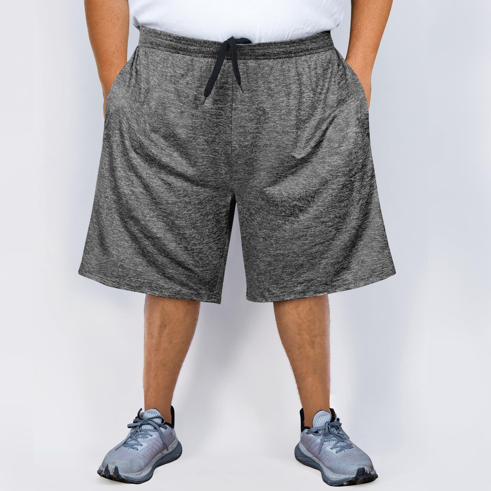 2XL-5XL Men's Big & Tall Dry-Fit Athletic Shorts, Sweat-Wicking Breathable Shorts Suitable Tall or Overweight Individuals
