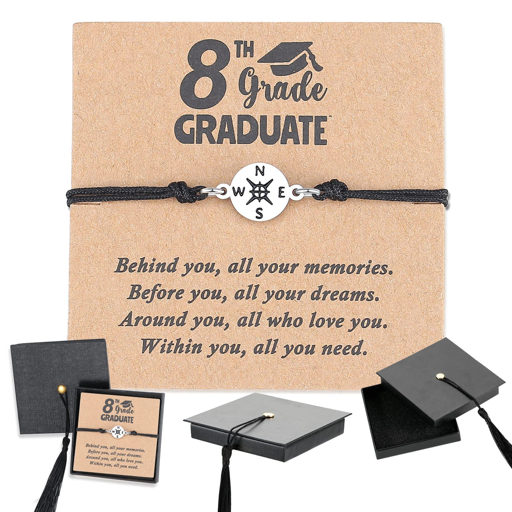 SAM & LORI Unique Grad Cap Box 2026 Graduation Gifts for Her/Him - Adjustable Unisex Bracelet for Primary/Middle School/High School/College Grads