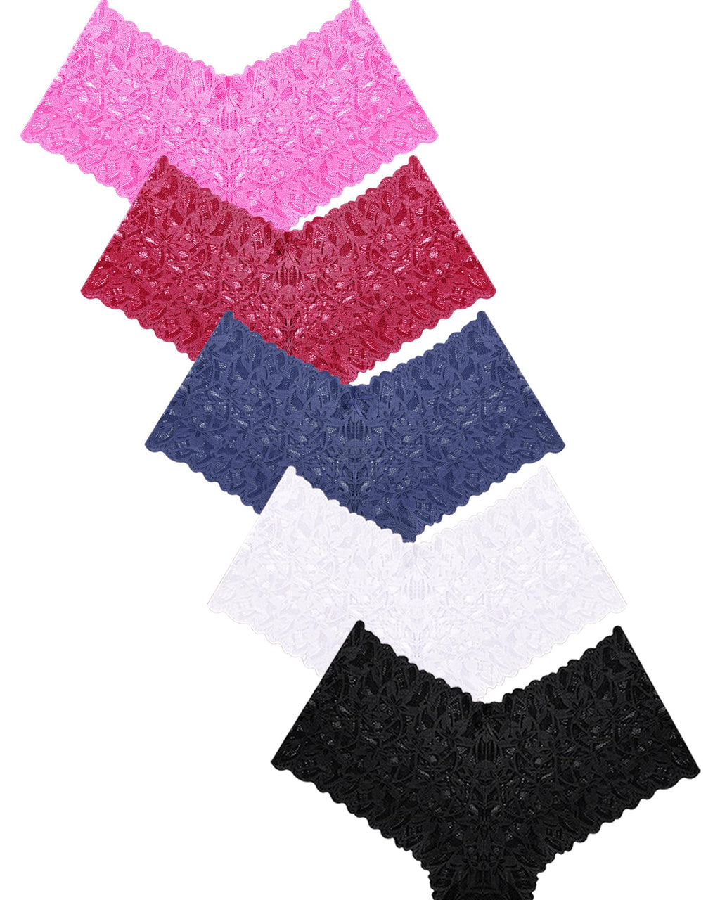 READY TO LOVE Sexy Women's Underwear Lace Shorts V Waist Breathable Cheeky Panties Boyshorts Underwear Women 5 Pack