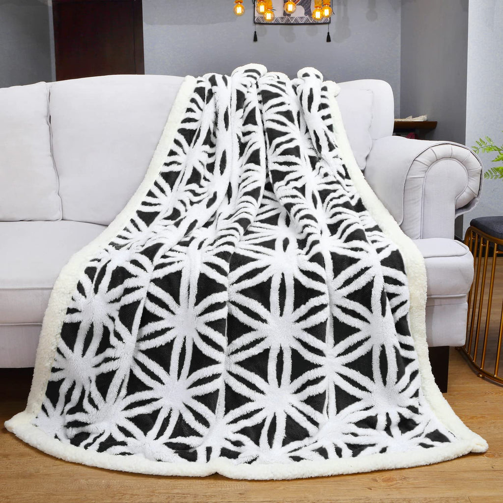 LOMAO Sherpa Fleece Blanket for Mom Cozy Soft Throw Blanket for Women Men Birthday Gifts Dual Sided Couch Sofa Bed Blanket